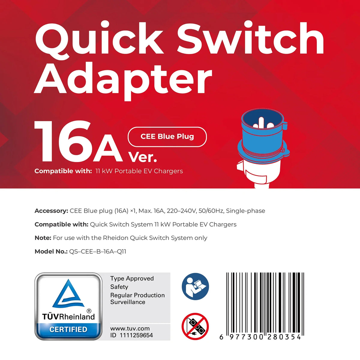 Adaptor pentru PC200 Pro 11K - CEE Blue 16A 3-pini