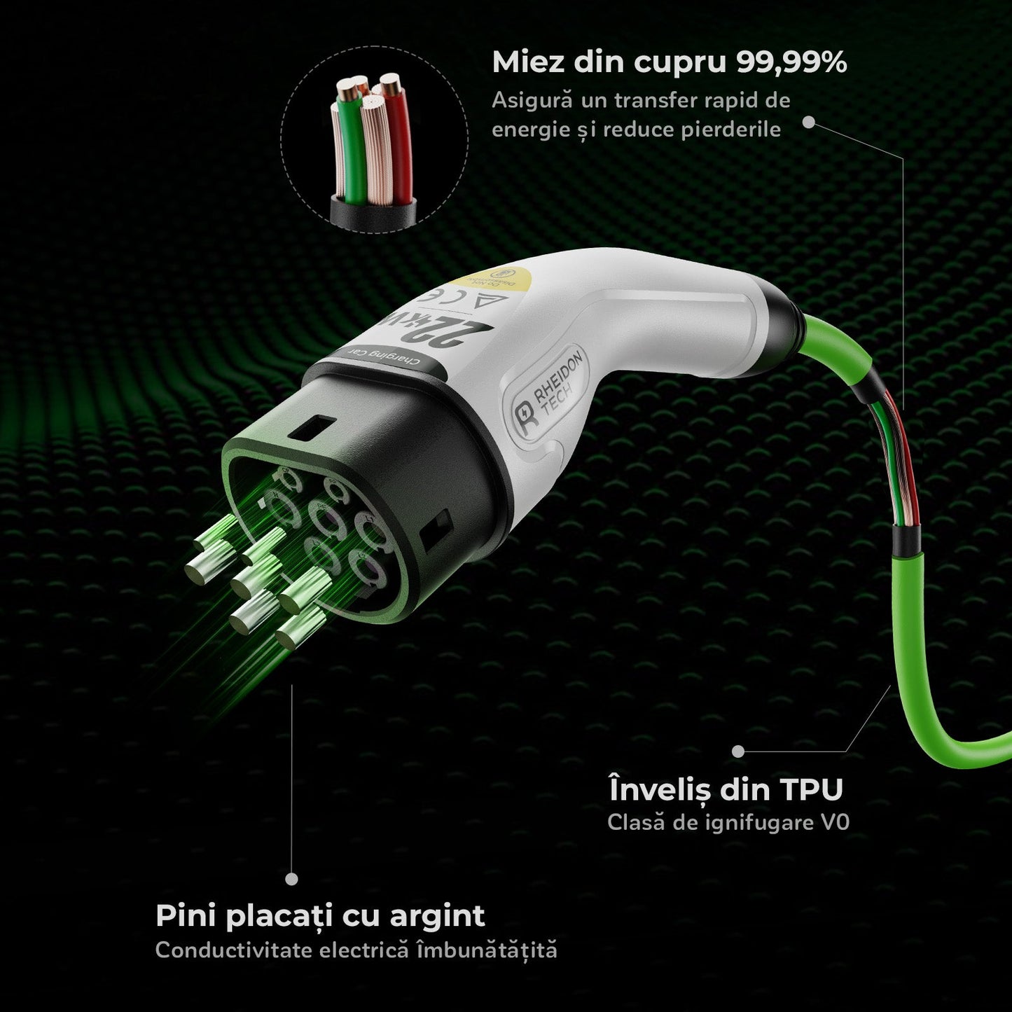 Rheidon 22 kW EV charging cable